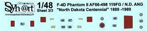 Syhart Decal SY48085 F-4D North Dakota Centennial 1:48