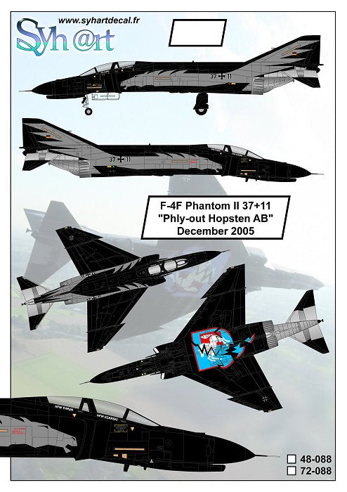 Syhart Decal SY48088 1:48 F-4F Phantom II Phly-out Hopsten