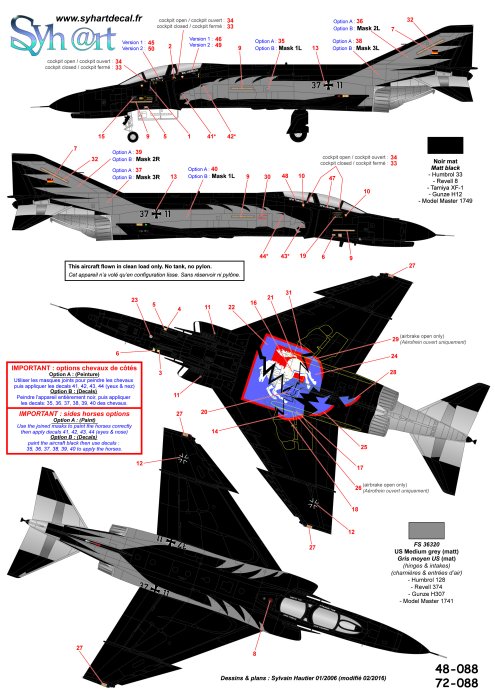 Syhart Decal SY48088 1:48 F-4F Phantom II Phly-out Hopsten