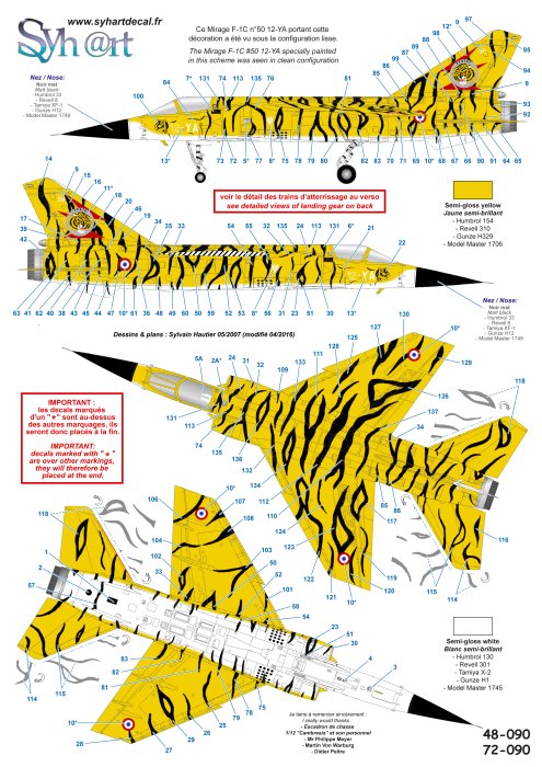 Syhart Decal SY48090 Mirage F-1C Tigermeet 1994 1:48