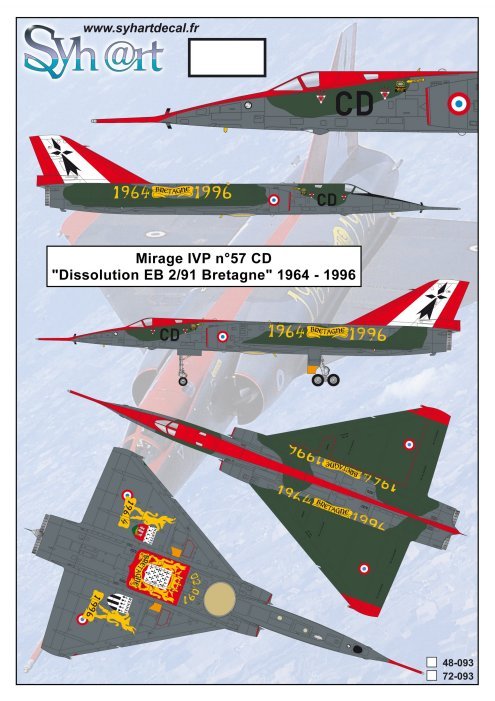 Syhart Decal SY48093 Mirage IVP Dissolution EB 2/91 1:48