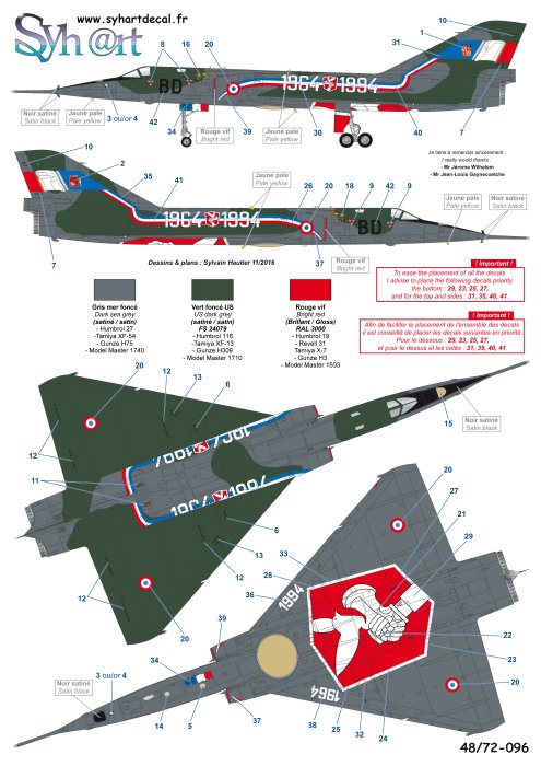 Syhart Decal SY48096 1:48 Dassault_Mirage IVP n deg 31 BD "30ans FAS" 1964-1994