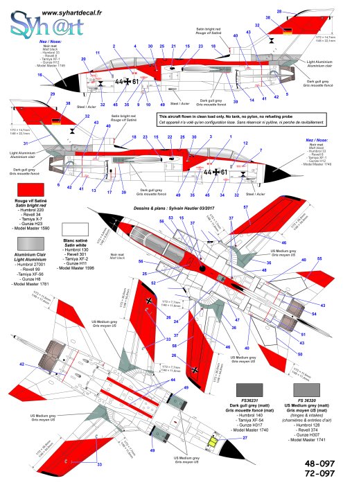 Syhart Decal SY48097 1:48 Panavia IDS 44+61 40 Jahre Tornado Manching 2014