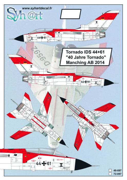 Syhart Decal SY48097 1:48 Panavia IDS 44+61 40 Jahre Tornado Manching 2014