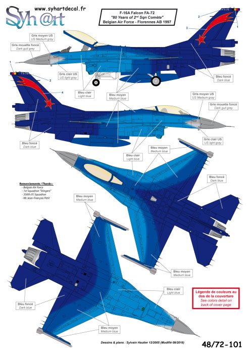 Syhart Decal SY48101 F-16A 80 Years Stingers/Comete 1:48