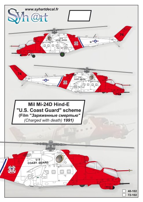 Syhart Decal SY48102 1:48 Mil Mi-24V Hind-E ''U.S