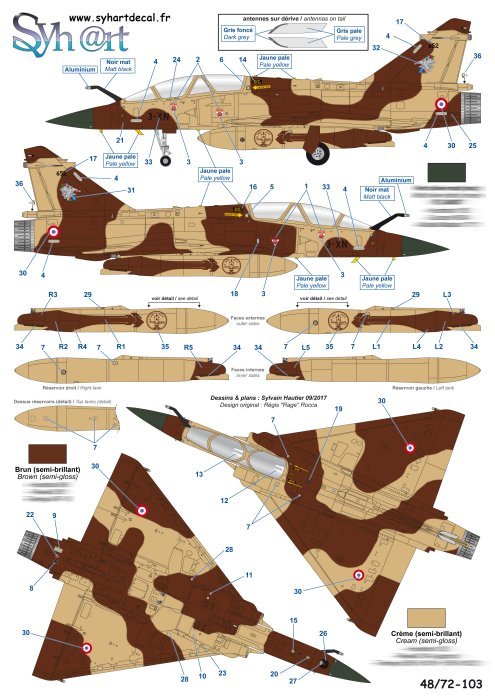 Syhart Decal SY48103 1:48 Mirage 2000D 30 Years Ouadi Doum