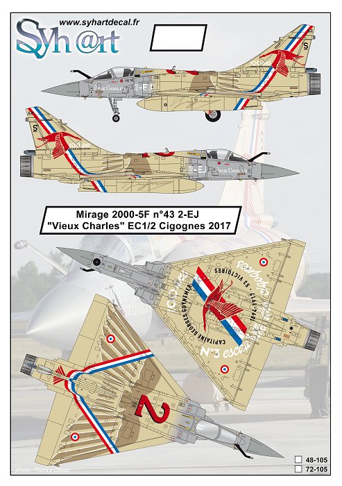 Syhart Decal SY48105 Mirage 2000-5F Vieux Charles 1:48