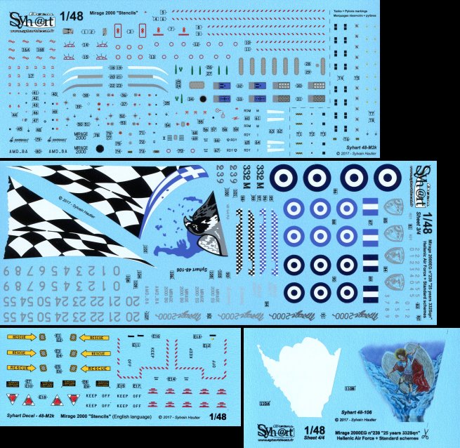 Syhart Decal SY48106 Hellenic Air Force Mirage 2000 1:48