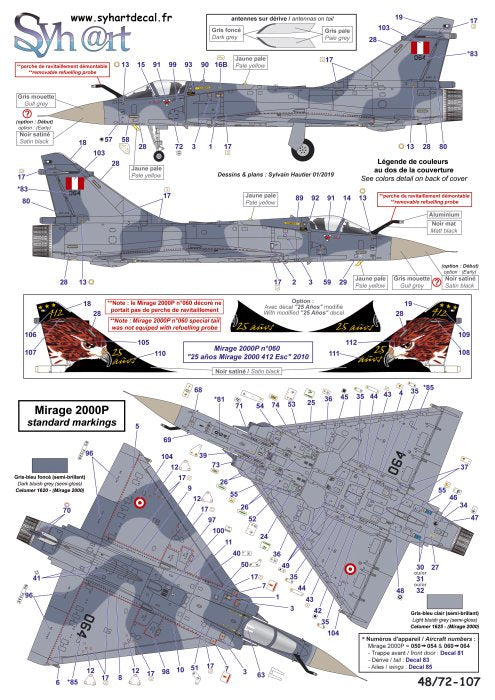 Syhart Decal SY48107 Peruvian Air Force Mirage 2000 1:48