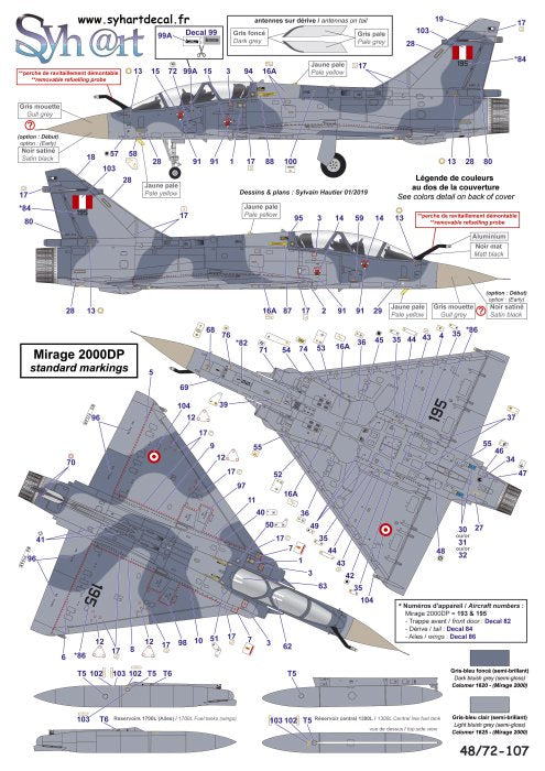 Syhart Decal SY48107 Peruvian Air Force Mirage 2000 1:48