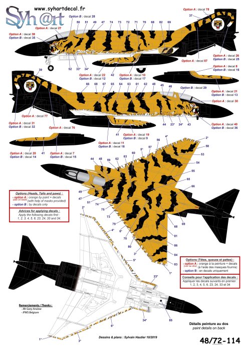 Syhart Decal SY48114 1:48 Phantom II FGR.2 Tigermeet 1992