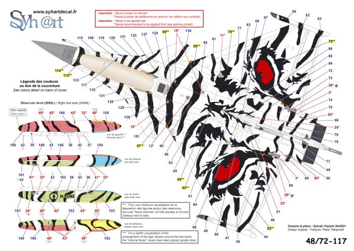 Syhart Decal SY48117 1:48 Dassaut Rafale M "Tigermeet 2017" Flottille 11F