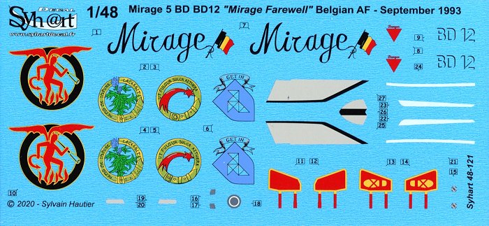 Syhart Decal SY48121 Mirage 5BD Farewell Belgian AF 1:48