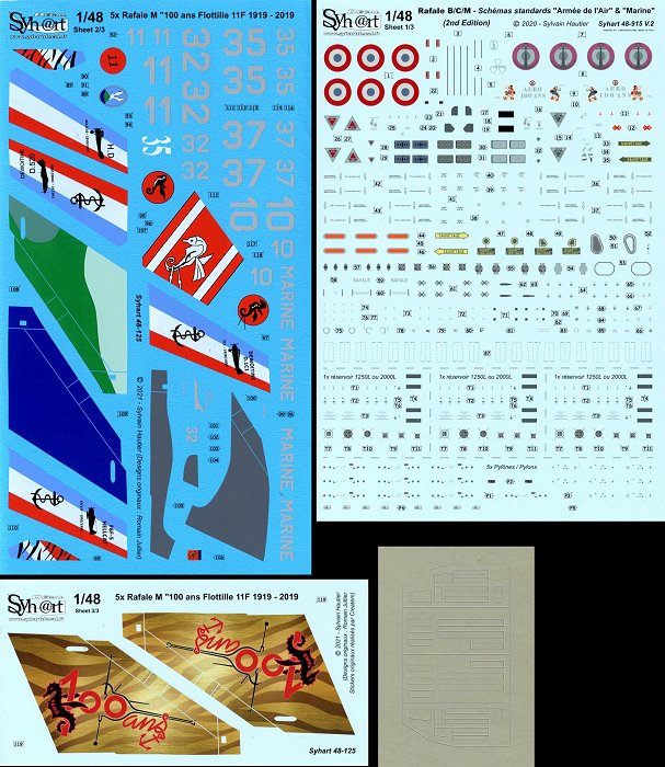 Syhart Decal SY48125 1:48 Dassault Rafale M "100 ans Flottille 11F" 2019