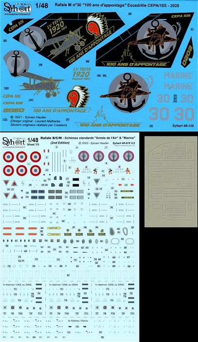 Syhart Decal SY48128 1:48 Rafale M 100 Years Arrested Landing