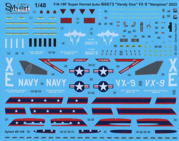 Syhart Decal SY48146 1:48 Boeing F/A-18F Super Hornet 166673 "Vandy One" VX-9