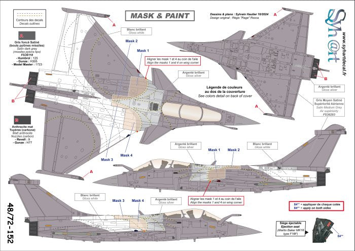 Syhart Decal SY48152 1:48 Dassault Rafale C 4-GY "Rafale Solo Display 2024"