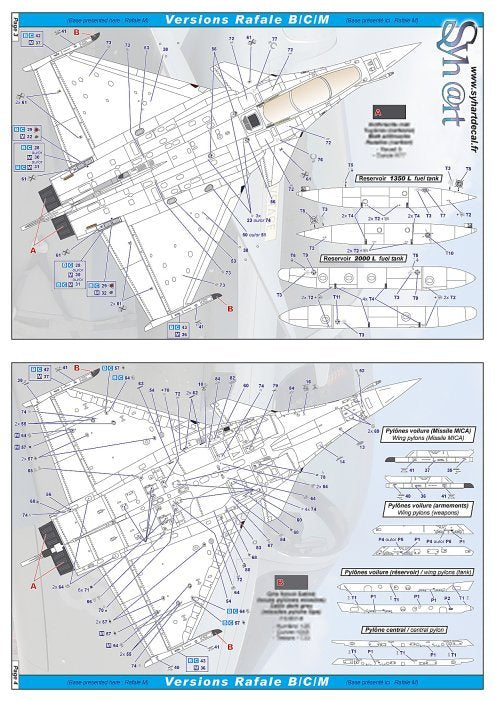 Syhart Decal SY48915S 1:48 Dassault Rafale B/C/M "Standard stencils"