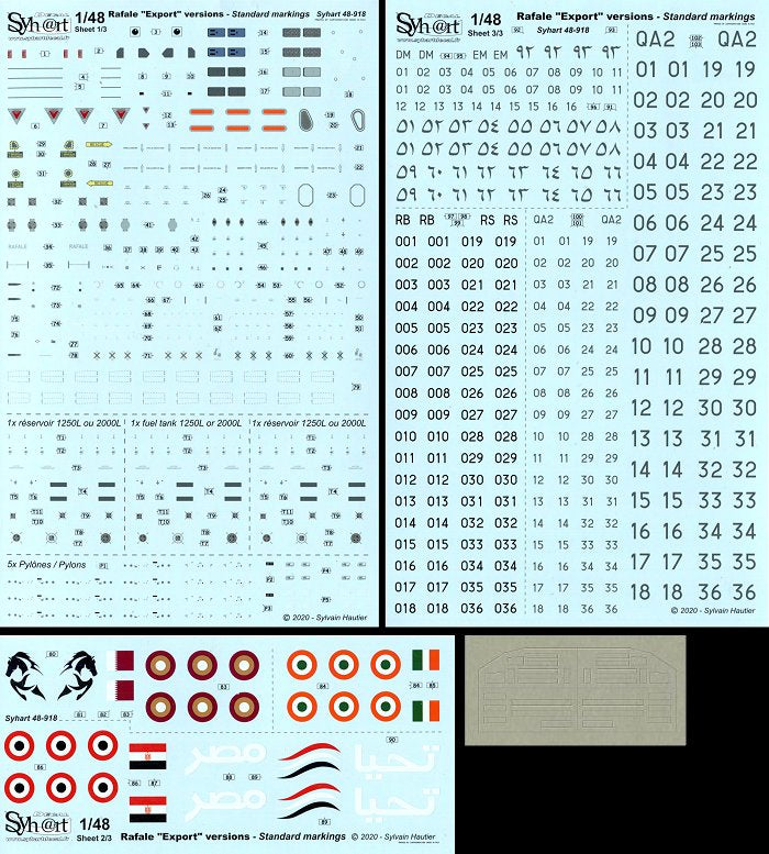 Syhart Decal SY48918 1:48 Dassault Rafale "Export versions"