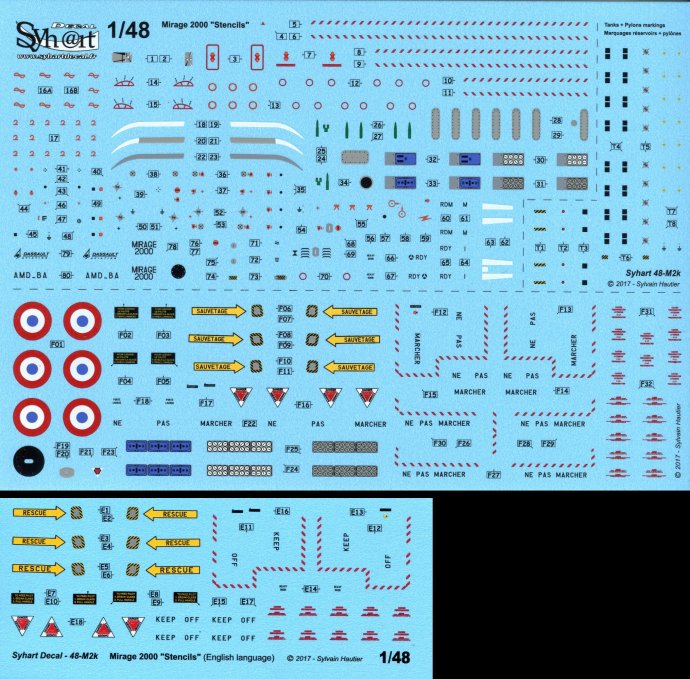 Syhart Decal SY48919 1:48 Dassault_Mirage 2000 "Stencils"