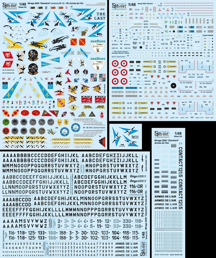 Syhart Decal SY48922 1:48 Dassault_Mirage 2000 "standard"