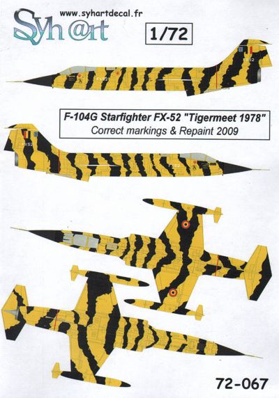 Syhart Decal SY72067 F-104G Starfighter Tigermeet 1978 1:72