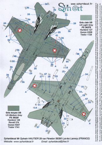 Syhart Decal SY72069 F/A-18C Swiss NATO Tigermeet 2011 1:72