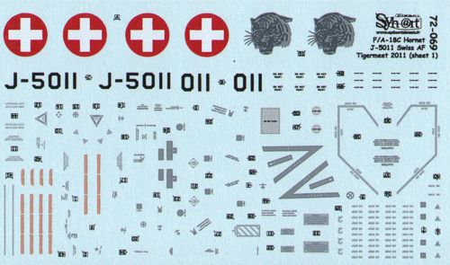 Syhart Decal SY72069 F/A-18C Swiss NATO Tigermeet 2011 1:72