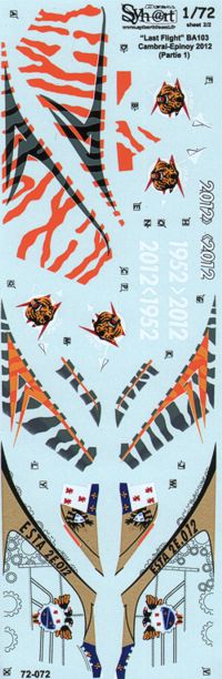 Syhart Decal SY72072 1:72 Dassault_Mirage 2000C + Rafale C 'Last Flight