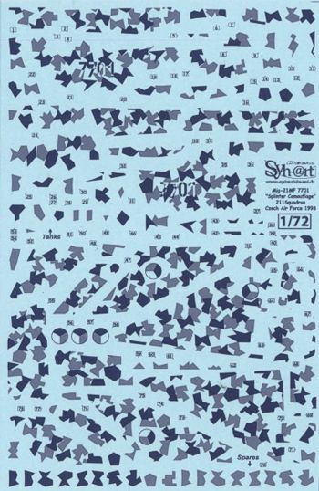 Syhart Decal SY72074 MiG-21MF Splinter Camo Czech AF 1:72