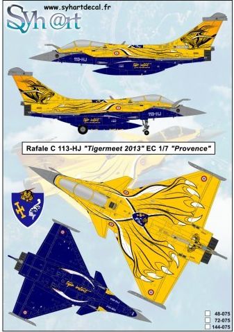 Syhart Decal SY72075 Rafale C Tigermeet 2013 EC1/7 1:72