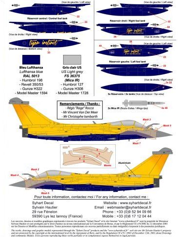 Syhart Decal SY72075 Rafale C Tigermeet 2013 EC1/7 1:72