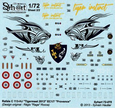 Syhart Decal SY72075 Rafale C Tigermeet 2013 EC1/7 1:72