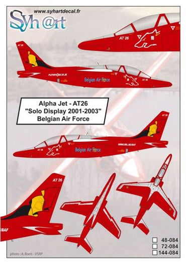 Syhart Decal SY72084 1:72 Alpha Jet AT26 Solo Display Belgian AF