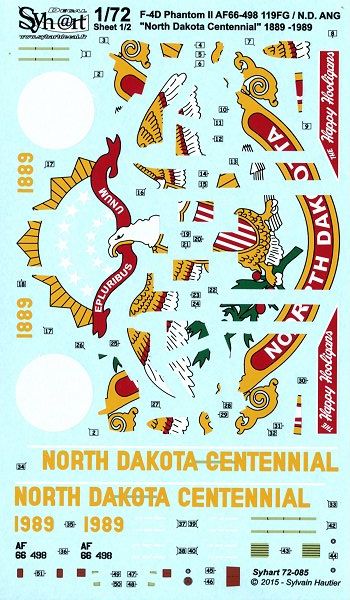 Syhart Decal SY72085 F-4D North Dakota Centennial 1:72
