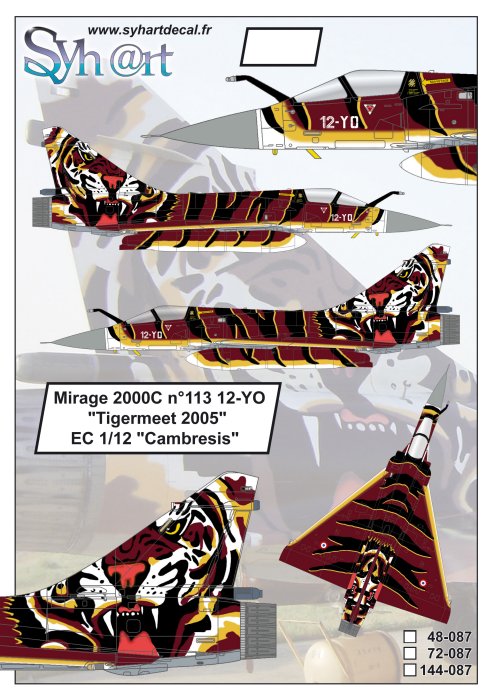 Syhart Decal SY72087 Mirage 2000C Tigermeet 2005 1:72