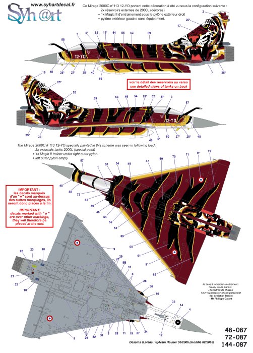 Syhart Decal SY72087 Mirage 2000C Tigermeet 2005 1:72