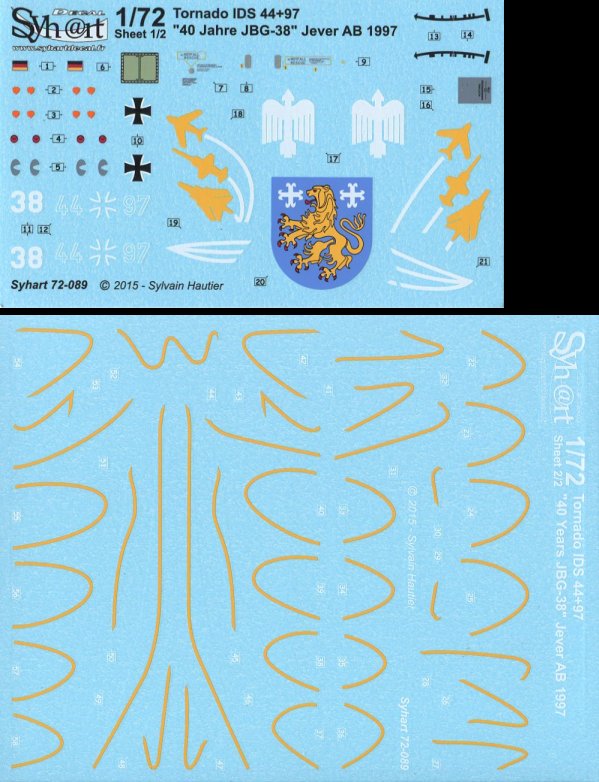 Syhart Decal SY72089 Tornado IDS 40 Jahre JBG-38 1:72