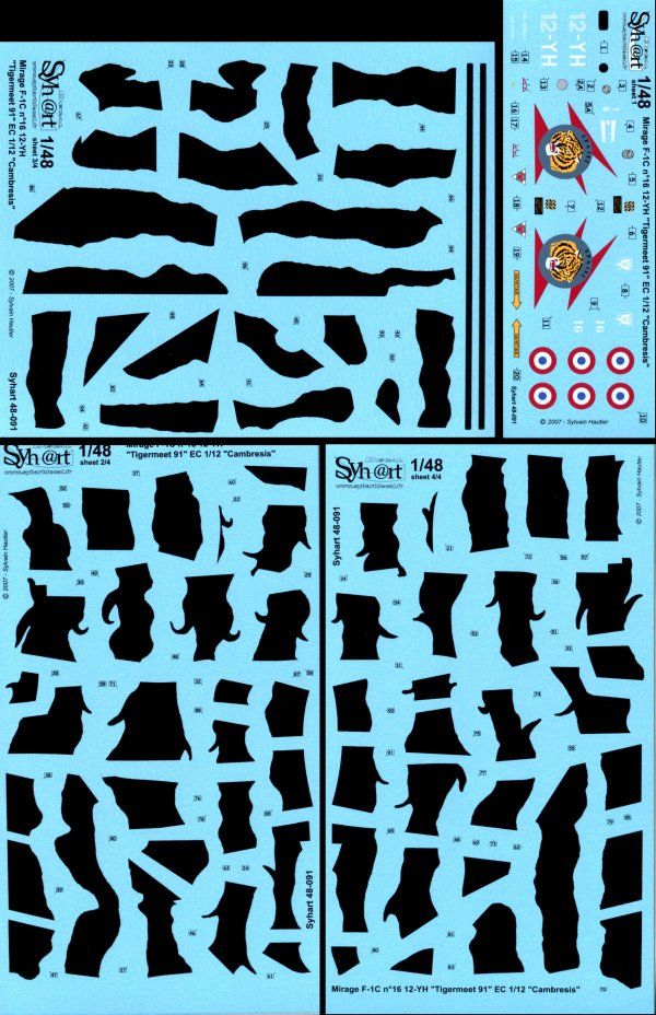 Syhart Decal SY72091 Mirage F-1C Tigermeet 1991 EC 1/12 1:72