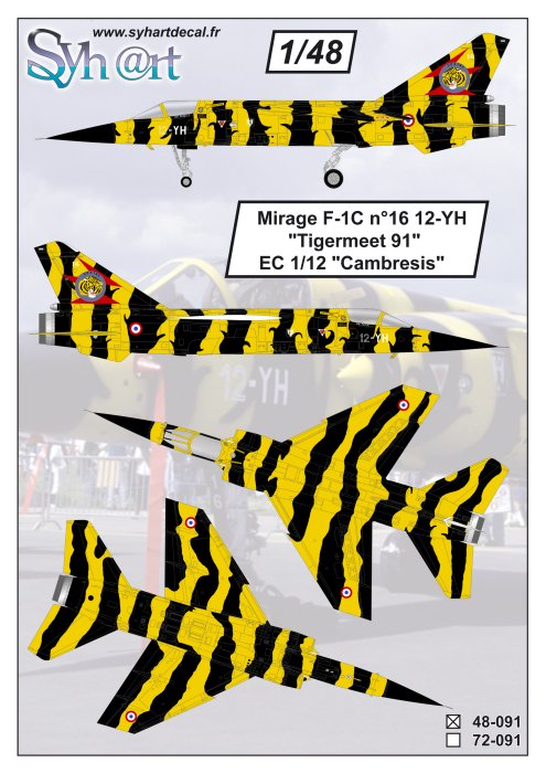 Syhart Decal SY72091 Mirage F-1C Tigermeet 1991 EC 1/12 1:72