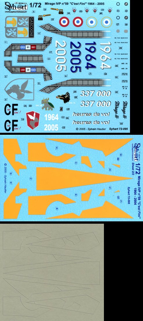 Syhart Decal SY72095 1:72 Dassault_Mirage IVP n deg 59 CF "C'est Fini" 1964-2005
