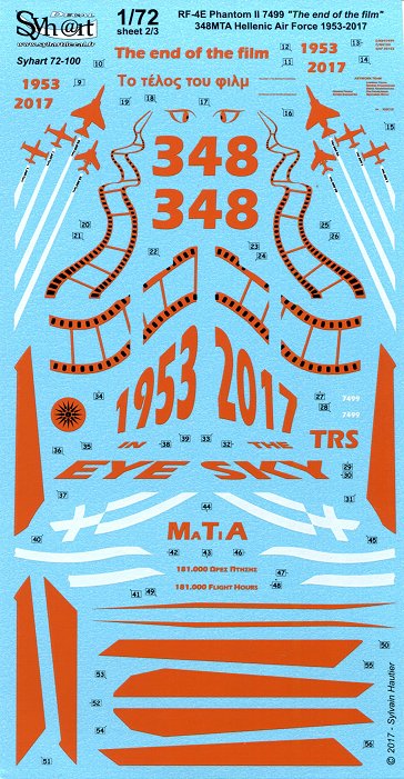 Syhart Decal SY72100 1:72 RF-4E Phantom II End of the Film HAF