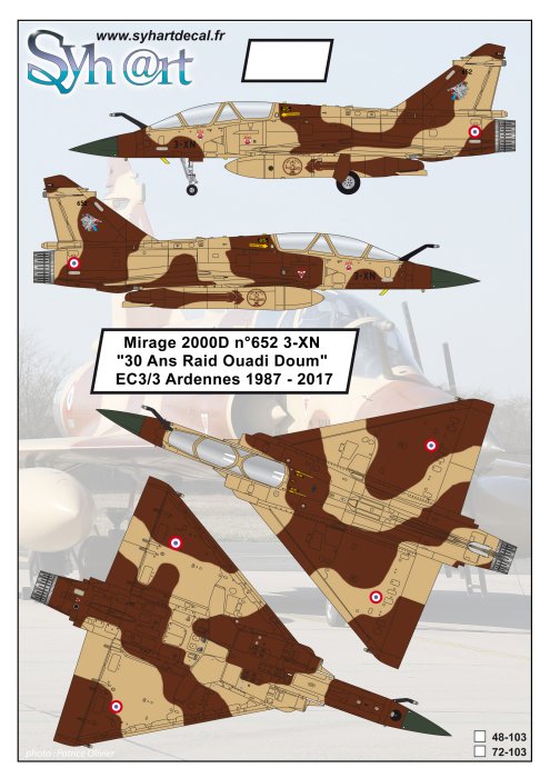 Syhart Decal SY72103 Mirage 2000D 30 Years Ouadi Doum 1:72