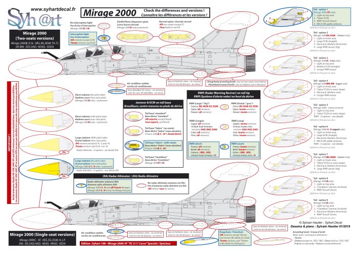 Syhart Decal SY72108 Mirage 2000-5F 70 Years EC3/11 1:72