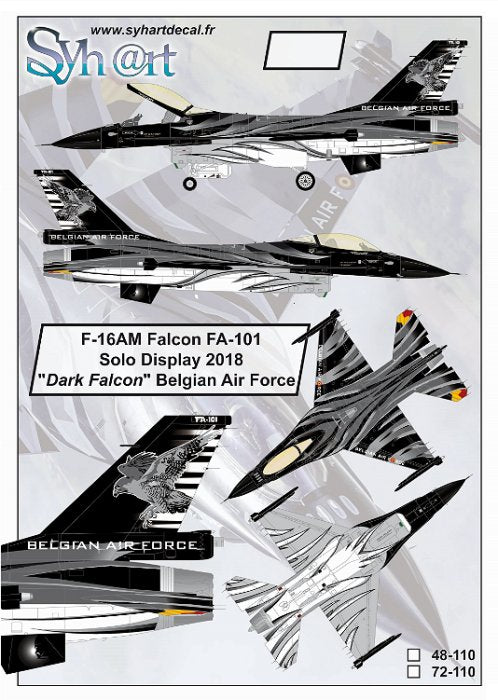 Syhart Decal SY72110 1:72 F-16AM Falcon FA-101 Solo Display 2018