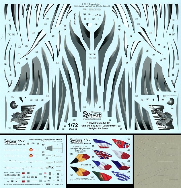 Syhart Decal SY72110 1:72 F-16AM Falcon FA-101 Solo Display 2018