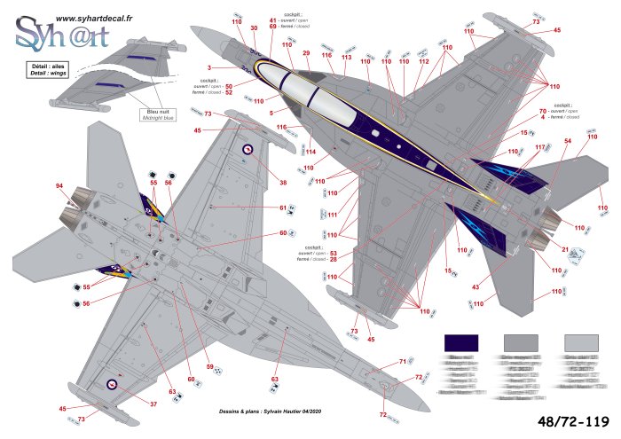 Syhart Decal SY72119 1:72 EA-18G Growler A46-306 "100 Years 6 Squadron" RAAF