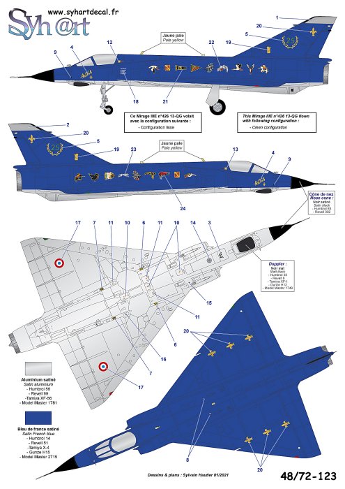 Syhart Decal SY72123 Mirage IIIE 25 Years EC1-13 1:72