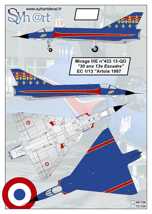 Syhart Decal SY72124 Mirage IIIE 30 Years EC1/13 1:72